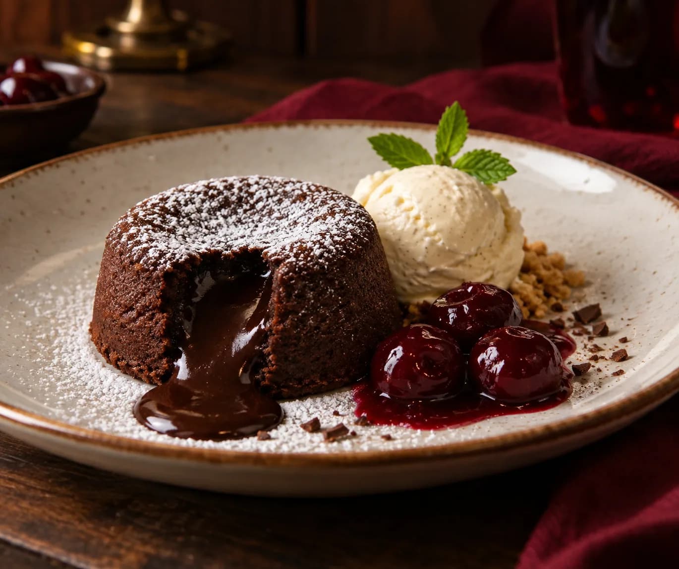 Symbolfoto eines warmen Schokoladendesserts