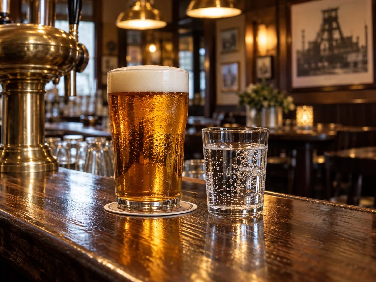 Symbolfoto von Bier und Getränken in einer Gaststätte